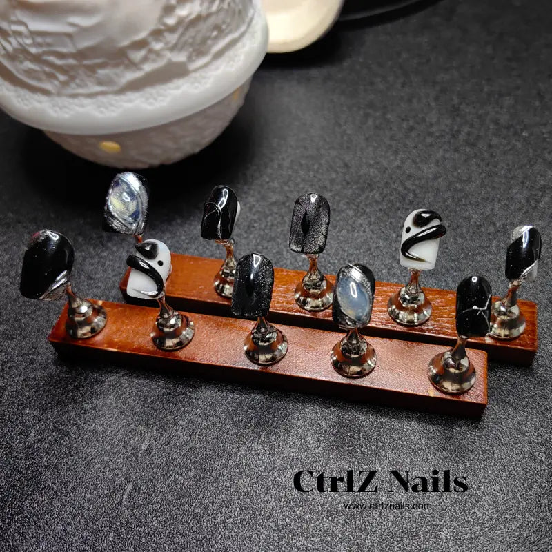 Handmade Press-On Nails – "Evil Eye Charm"