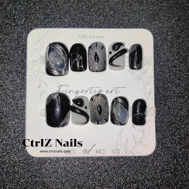 Handmade Press-On Nails – "Evil Eye Charm"