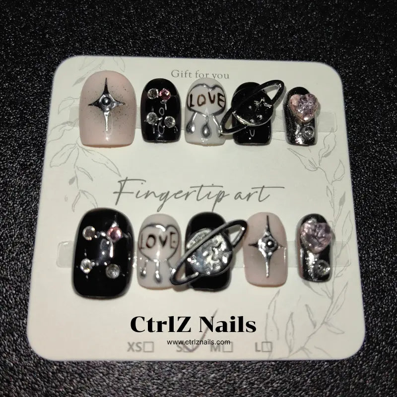 Handmade Press-On Nails – "Baddie Planet"