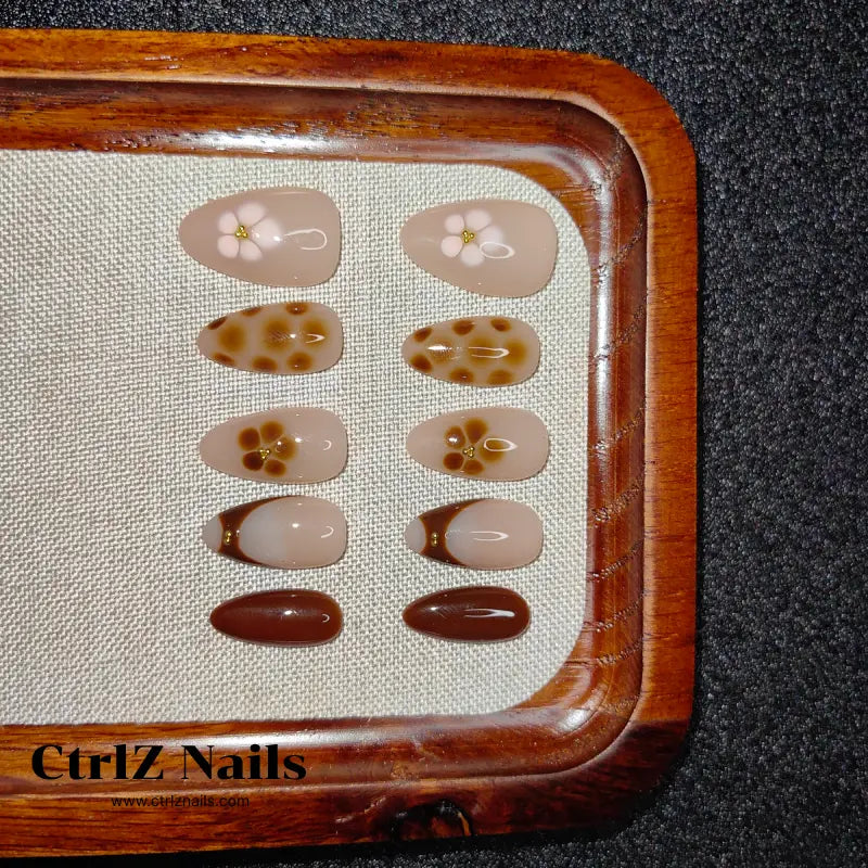 Handmade Press-On Nails – "Petals at Noon"