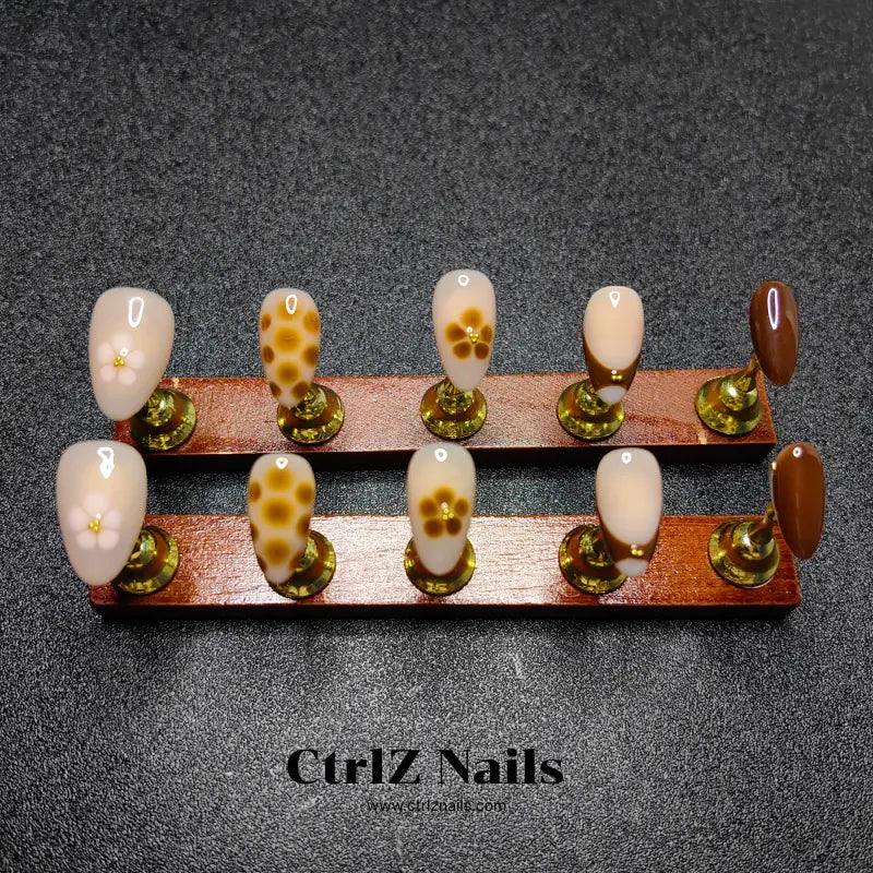 Handmade Press-On Nails – "Petals at Noon"