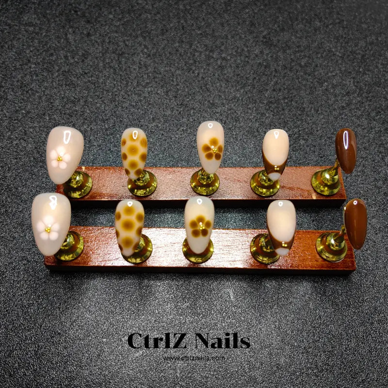 Handmade Press-On Nails – "Petals at Noon"