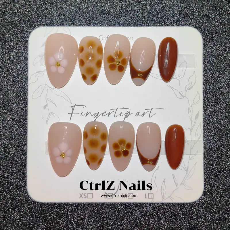 Handmade Press-On Nails – "Petals at Noon"