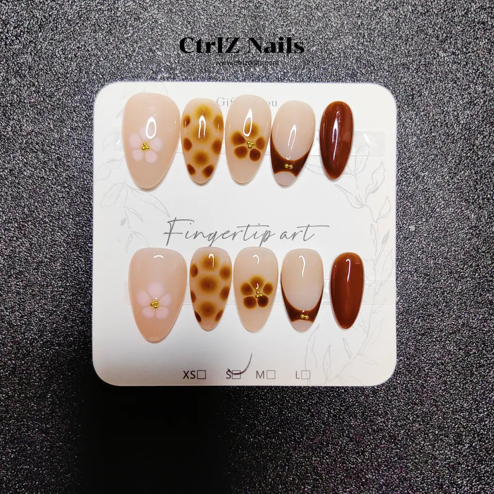 Handmade Press-On Nails – "Petals at Noon"